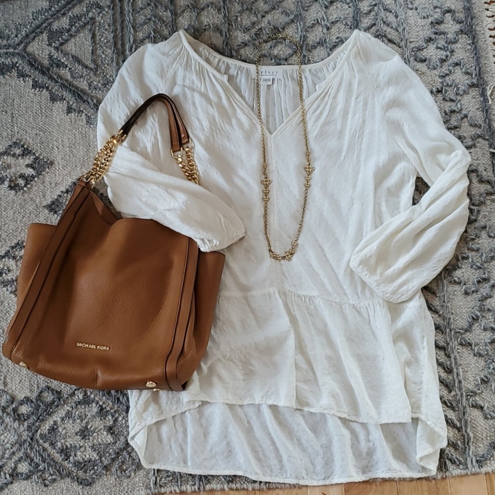Velvet Ivory Diamond Detail Boho blouse